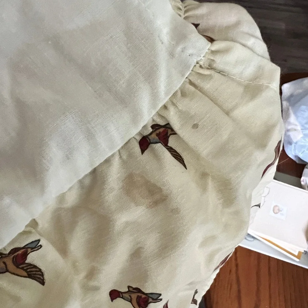 Vintage Fieldcrest Mallard Duck Twin Sheet Set Bedskirt Pillowcase Percale Cream